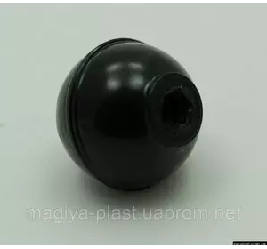 Пластмассовая круглая барашковая ручка с резьбой М6 из переработанных полимеров (черный цвет)