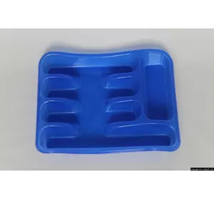 Пластмассовый прямоугольный лоток-вкладыш в шуфлядку для столовых приборов 33см х 26см "волна" (разные цвета)