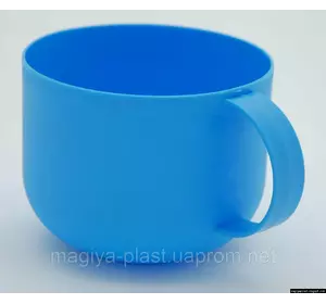 Пластмассовая кружка "бочка" 500 мл (голубой цвет)