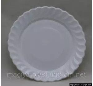 Пластмассовая круглая закусочная (салатная) тарелка "косичка" Ø17 см (разные цвета)