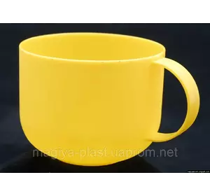 Пластмассовая кружка "бочка" 500 мл (желтый цвет)