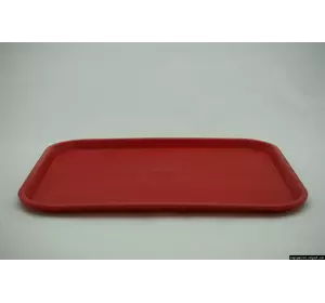 Пластиковый прямоугольный поднос 44 см х 35 см (красный цвет)