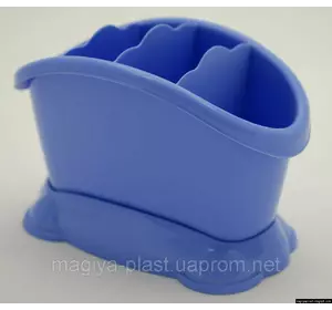Пластиковая подставка-сушка для столовых приборов "Овальная" (голубой цвет)