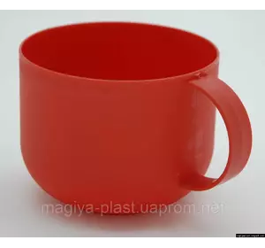 Пластмассовая кружка "бочка" 500 мл (красный цвет)