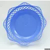 Пластмассовая ажурная круглая корзинка для хлеба Ø25 см (синий цвет)