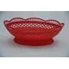 Пластмассовая ажурная овальная корзина для фруктов 27см х 22см (красный цвет)