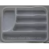Пластиковый прямоугольный лоток-вкладыш в шуфлядку для столовых приборов 34см х 26см (мраморный цвет)