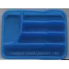 Пластиковый прямоугольный лоток-вкладыш в шуфлядку для столовых приборов 34см х 26см (голубой цвет)