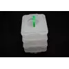 Набор прямоугольных пластиковых контейнеров в виде тройного лотка-органайзера с крышкой (разные цвета ручки)
