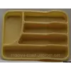Пластиковый прямоугольный лоток-вкладыш в шуфлядку для столовых приборов 34см х 26см (бежевый цвет)