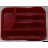 Пластиковый прямоугольный лоток-вкладыш в шуфлядку для столовых приборов 34см х 26см (красный цвет)