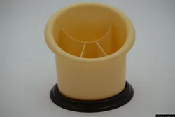Пластиковая подставка-сушка для столовых приборов "Пенек" (бежевый+коричневый цвет)