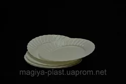 Пластмассовая круглая закусочная (салатная) тарелка Ø17.5 см (белый цвет)