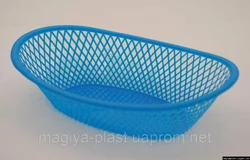Пластиковая овальная корзинка для фруктов 27 см х 18 см (синего цвета)