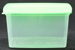 Пластиковый прямоугольный контейнер (лоток) 3.5л "Европейский" с жесткой крышкой (разные цвета крышки)