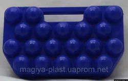 Пластиковый контейнер (лоток) в виде кейса на 20 яиц домашней птицы (разные цвета)