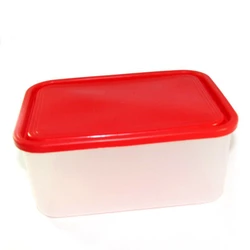 Пластиковый прямоугольный контейнер (лоток) 1.2л с мягкой крышкой (разные цвета крышки)
