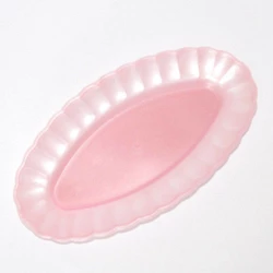 Пластмассовая овальная тарелка для подачи блюд из рыбы 24см х 16см (разные цвета)