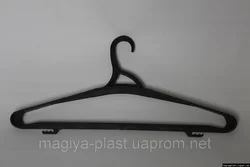 Пластмассовые плечики с перекладиной "зимние" 46см из переработанного пластика (черный цвет)
