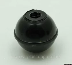 Пластмассовая круглая барашковая ручка с резьбой М8 из переработанных полимеров (черный цвет)