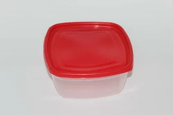 Пластиковый квадратный контейнер (лоток) 1.5л с мягкой крышкой (разные цвета крышки)