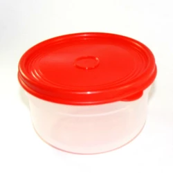 Пластиковый круглый контейнер (лоток) 1.25л с мягкой крышкой (разные цвета крышки)