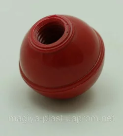 Пластмассовая круглая барашковая ручка с резьбой М12 из переработанных полимеров (красный цвет)