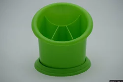 Пластиковая подставка-сушка для столовых приборов "Пенек" (салатовый цвет)