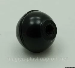 Пластмассовая круглая барашковая ручка с резьбой М6 из переработанных полимеров (черный цвет)