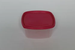 Пластиковый квадратный контейнер (лоток) 1.0л с мягкой крышкой (разные цвета крышки)