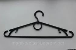 Пластмассовые плечики с перекладиной и вращающимся крючком 39см из переработанного пластика (черный цвет)