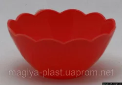 Пластмассовая полипропиленовая пиала "Сердечко" 200мл Ø12 см (разные цвета)