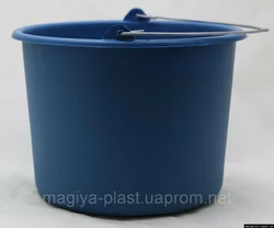 Круглое хозяйственное ведро 12л из переработанного пластика с мерной шкалой (разные цвета)