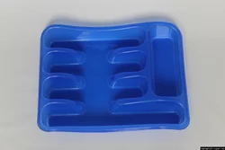 Пластмассовый прямоугольный лоток-вкладыш в шуфлядку для столовых приборов 33см х 26см "волна" (разные цвета)