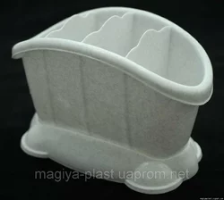 Пластиковая подставка-сушка для столовых приборов "Овальная" (мраморный цвет)