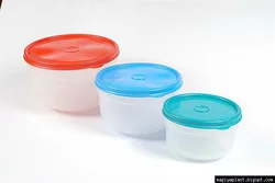 Набор пластиковых круглых контейнеров (лотков) "3в1" с мягкими крышками (лотки объемом: 0.5л, 1.25л, 2,25л)