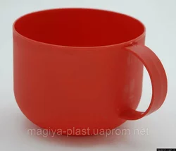 Пластмассовая кружка "бочка" 500 мл (красный цвет)