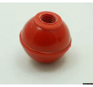 Пластмассовая круглая барашковая ручка с резьбой М10 из переработанных полимеров (красный цвет)