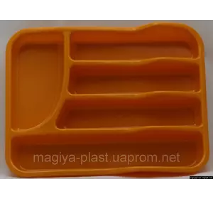Пластиковый прямоугольный лоток-вкладыш в шуфлядку для столовых приборов 34см х 26см (оранжевый цвет) Пластиковый прямоугольный лоток-вкладыш в шуфлядку для столовых приборов 34см х 26см (оранжевый цвет)