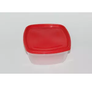 Пластиковый квадратный контейнер (лоток) 1.5л с мягкой крышкой (разные цвета крышки)