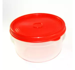 Пластиковый круглый контейнер (лоток) 1.25л с мягкой крышкой (разные цвета крышки)