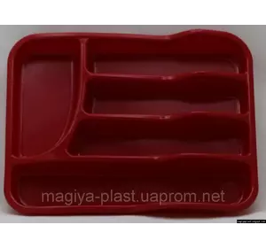 Пластиковый прямоугольный лоток-вкладыш в шуфлядку для столовых приборов 34см х 26см (красный цвет) Пластиковый прямоугольный лоток-вкладыш в шуфлядку для столовых приборов 34см х 26см (красный цвет)