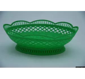 Пластмассовая ажурная овальная корзина для фруктов 27см х 22см (салатовый цвет) Пластмассовая ажурная овальная корзина для фруктов 27см х 22см (салатовый цвет)