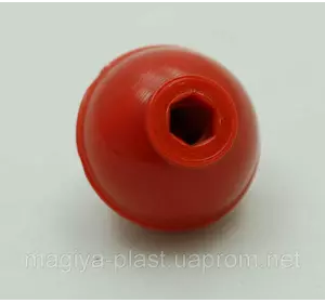 Пластмассовая круглая барашковая ручка с резьбой М6 из переработанных полимеров (красный цвет)