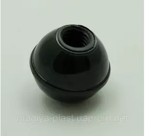 Пластмассовая круглая барашковая ручка с резьбой М12 из переработанных полимеров (ченый цвет)