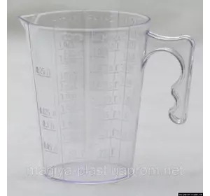 Мерный стакан полистирольный 300мл с анатомической ручкой (натуральный цвет)